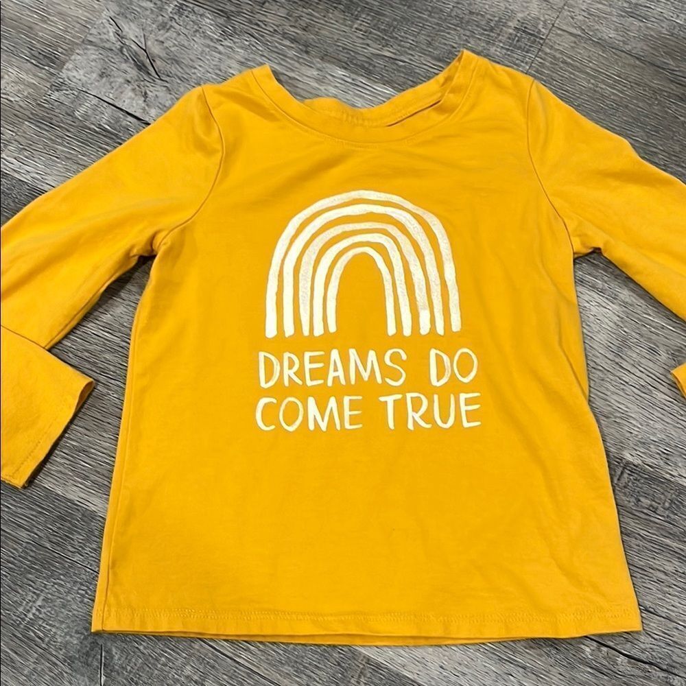 Yellow Kids Shirt with Rainbow Design